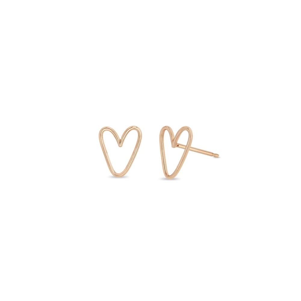Zoe Chicco Open Wire Heart Stud